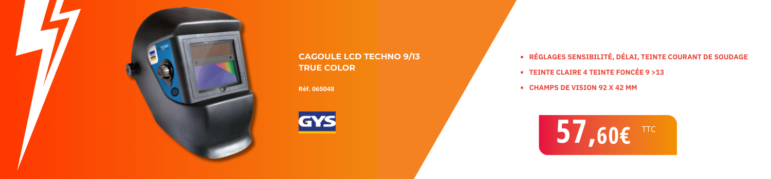 Cagoule de soudage LCD Techno 9/13 true color GYS réf. 065048